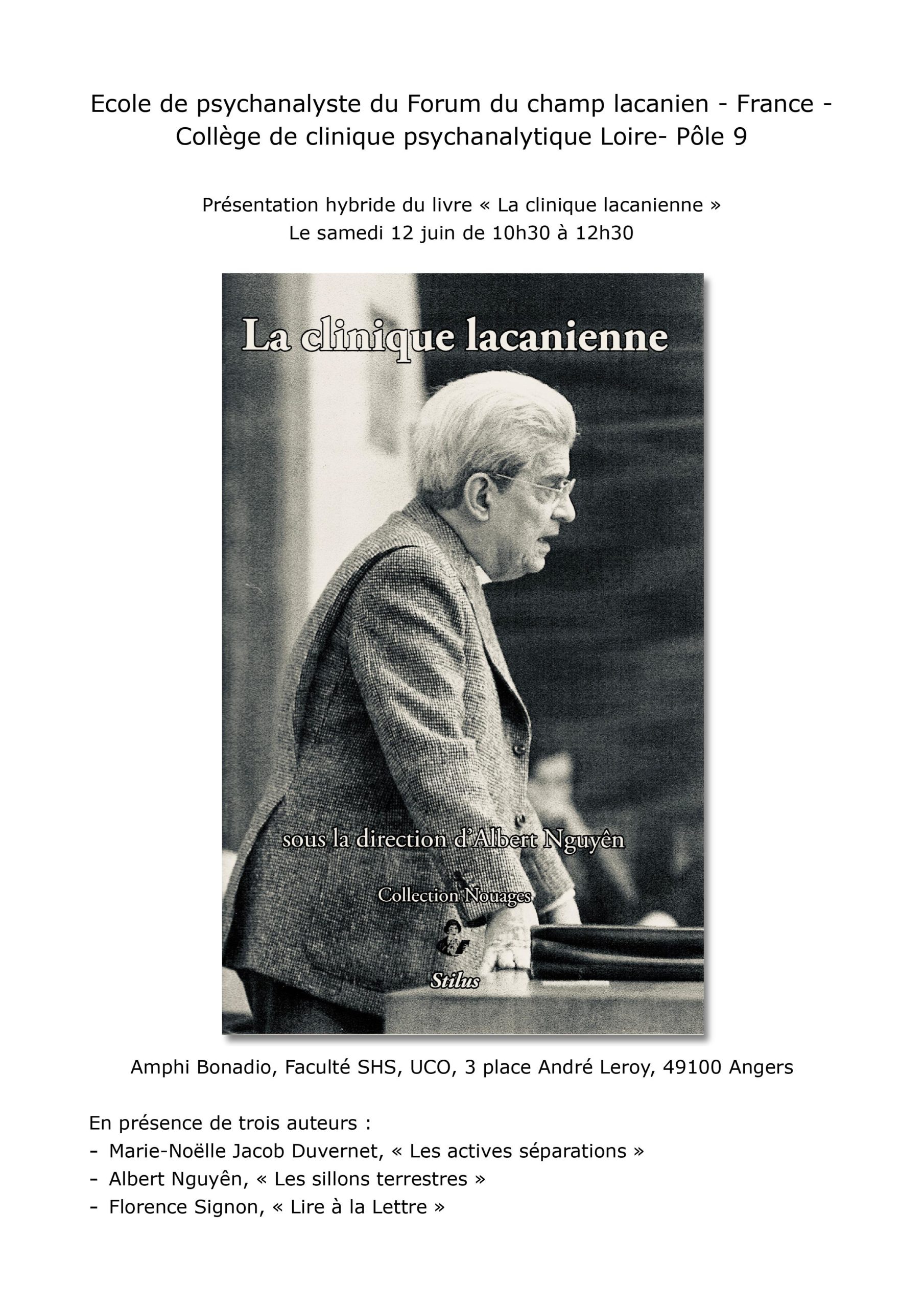 Présentation hybride du livre "La clinique lacanienne"