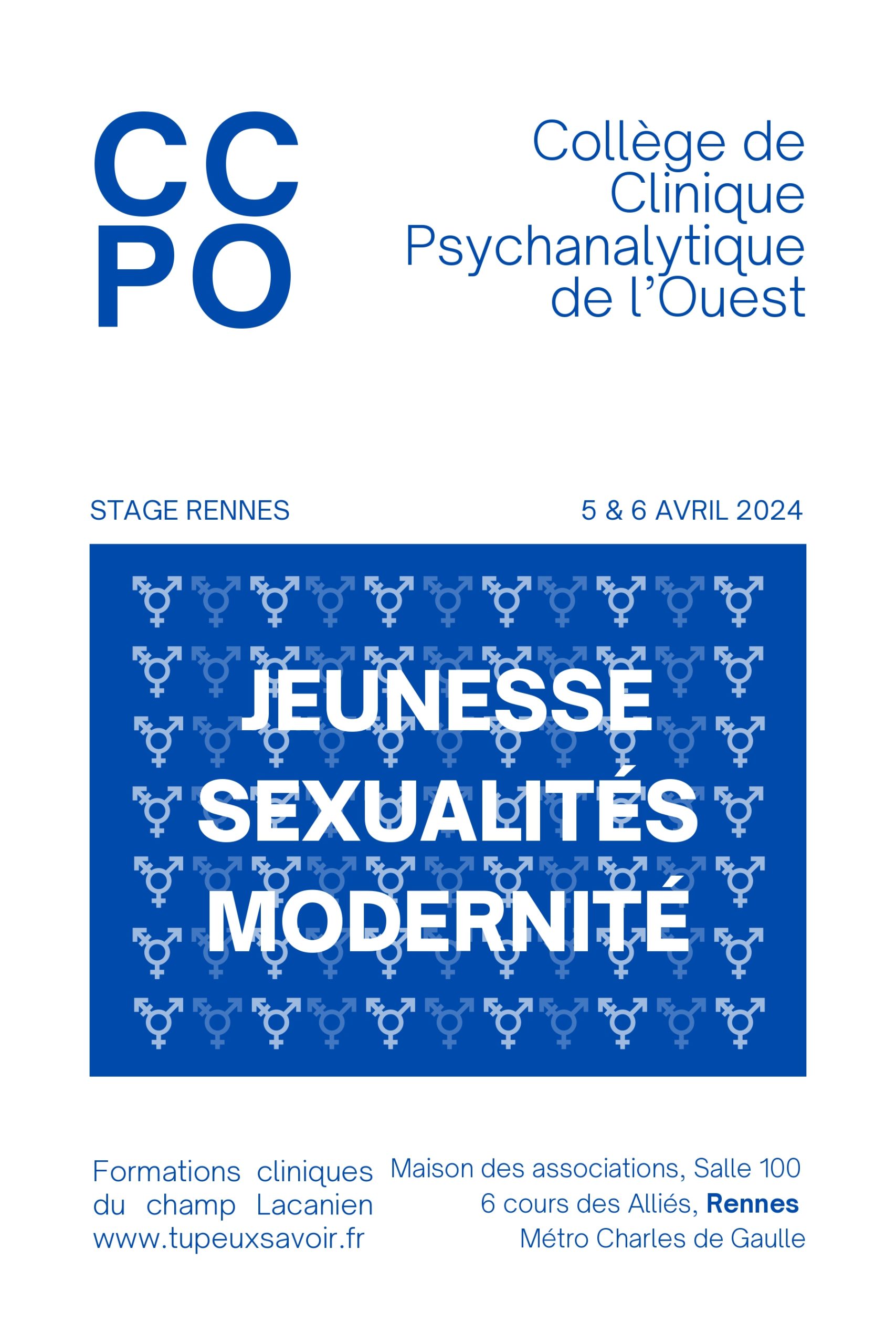 Stage du CCPO : Jeunesse Sexualités Modernité