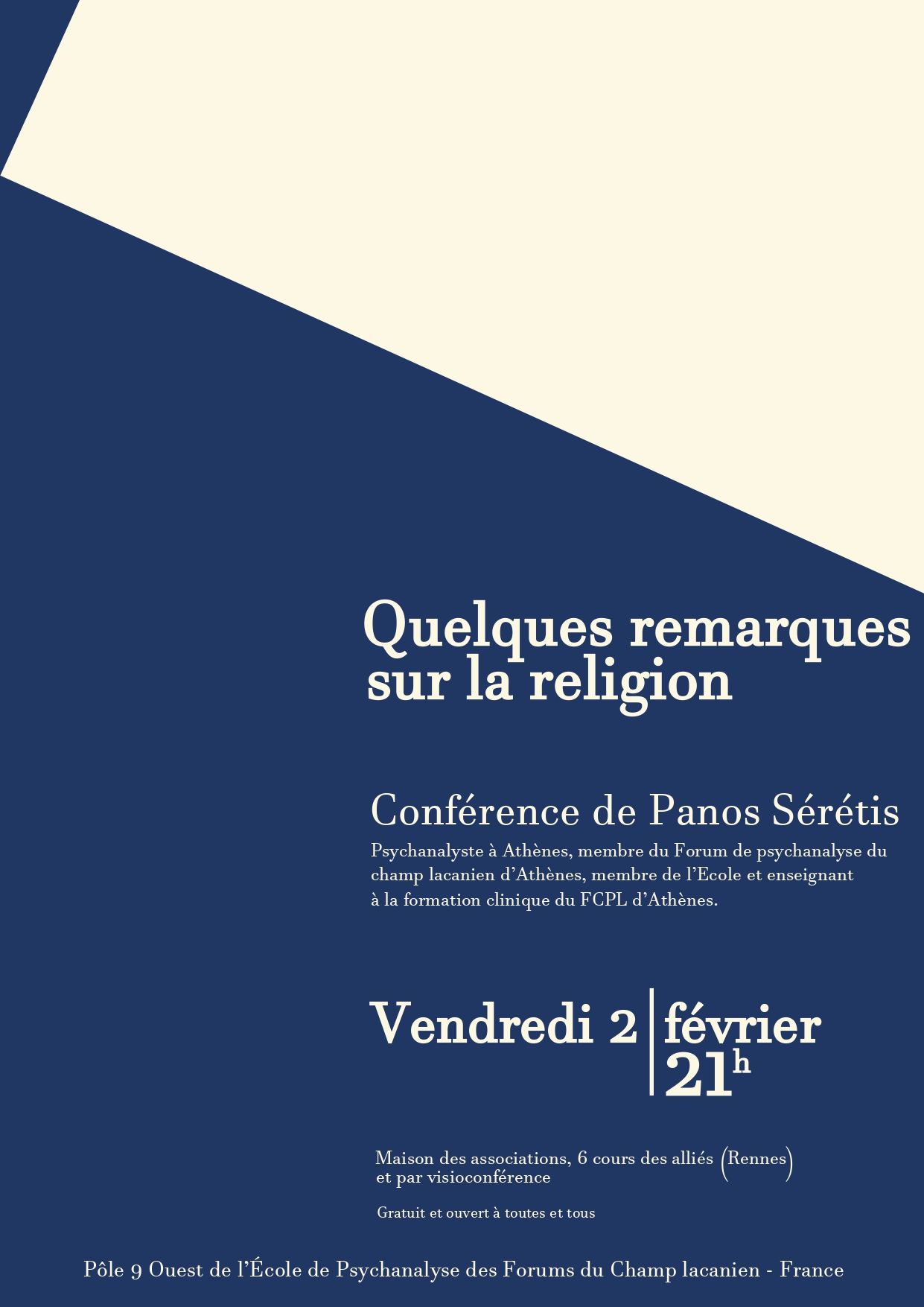 Conférence de Panos SERETIS - Quelques remarques sur la religion