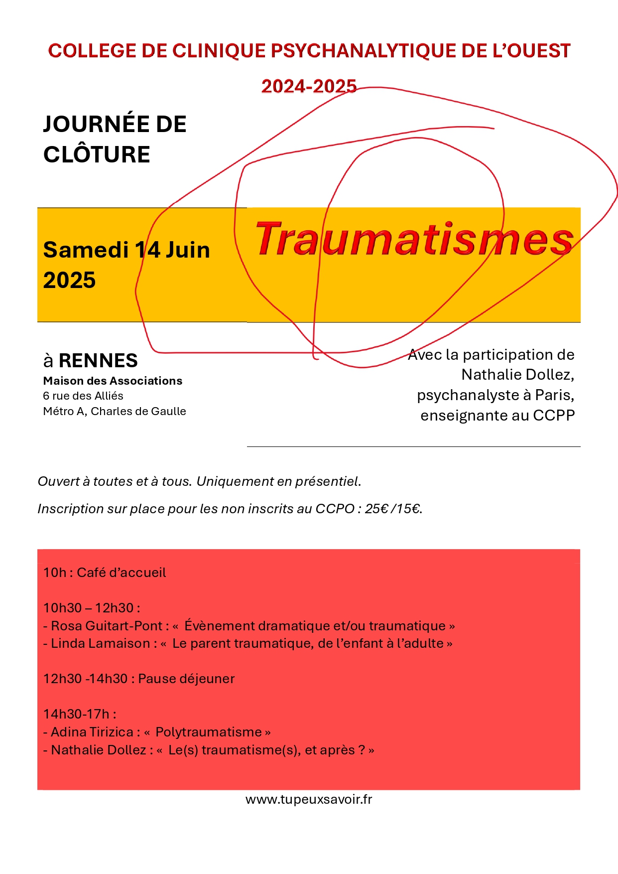 TRAUMATISMES - Journée de clôture du CCPO